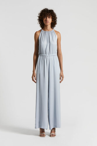 Peserico - Viscose jumpsuit with side slit - Crystal blue