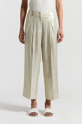 Peserico - Laminated viscose twill trousers - Quartz sand