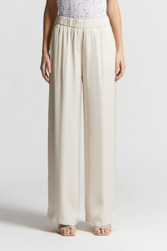 Peserico - Viscose satin palazzo trousers - Almond white