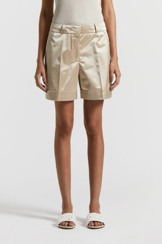 Peserico - Stretch cotton satin shorts - Amber Beige