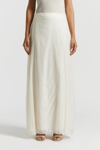 Peserico - Long organza skirt - Quartz sand