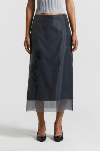 Peserico - Cotton and silk organza skirt - Crystal blue