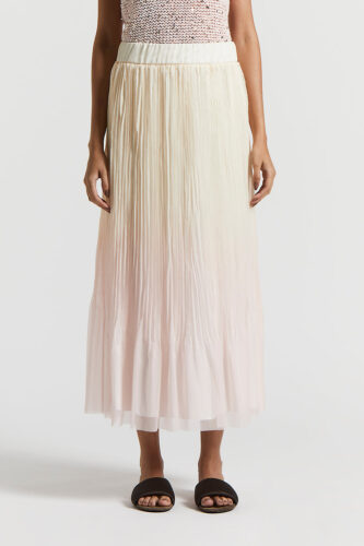 Peserico - Dégradé pleated skirt - Quartz sand