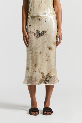 Peserico - Sequined Lurex net midi skirt - Quartz sand