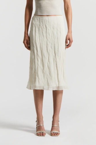 Peserico - Crushed organza skirt - Almond white