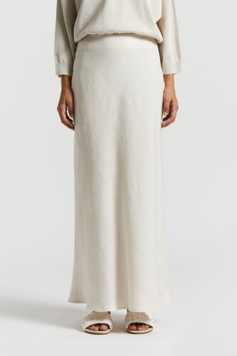Peserico - Lightweight linen skirt - Quartz sand