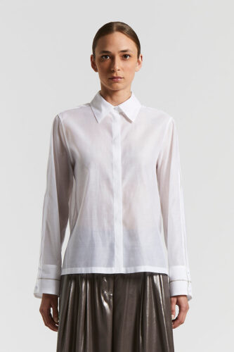 Peserico - Matt silk and cotton organza shirt - White