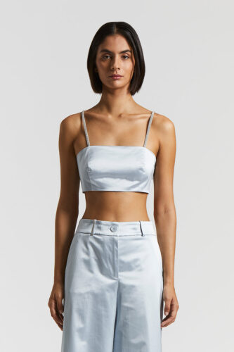 Peserico - Satin bandeau top - Crystal blue