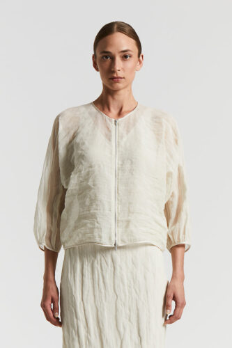 Peserico - Crushed organza jacket - Almond white