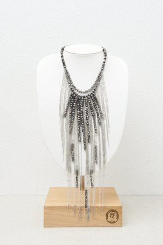 Peserico - Fan-effect plastron necklace - Ebony