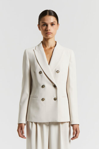 Peserico - Double-breasted blazer in crepe cady - Ivory