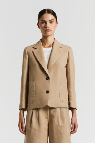 Peserico - Single-breasted linen and viscose blazer - Desert