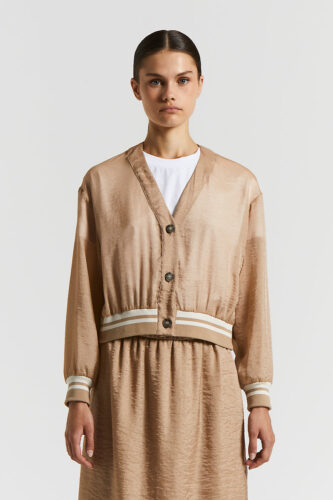 Peserico - Organza and tricot cardigan - Desert