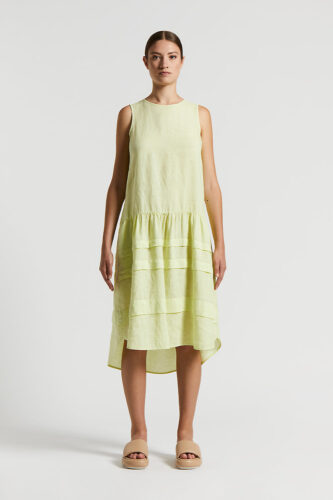 Peserico - Pure linen dress - Light lime