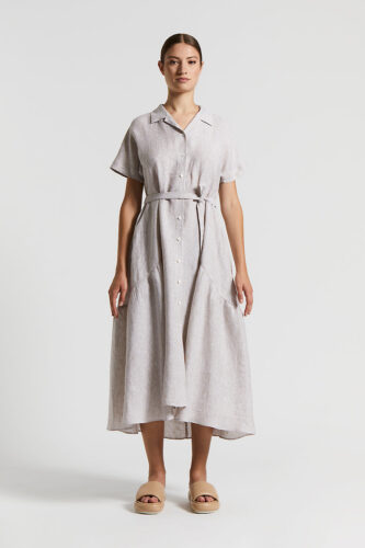 Peserico - Linen midi dress - Desert