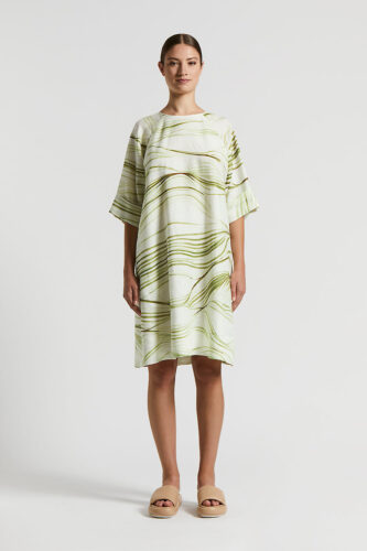 Peserico - Printed linen midi dress - Cedar