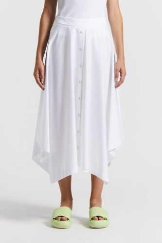 Peserico - Lightweight stretch cotton satin skirt - Pure White