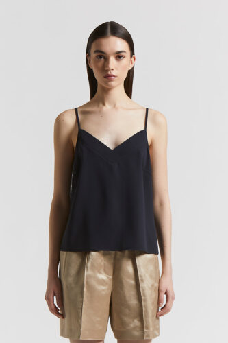 Peserico - Technical cady crepe top - Space blue