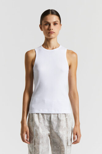 Peserico - Ribbed cotton jersey top - Light white