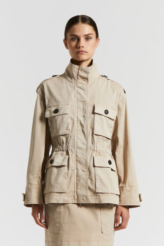 Peserico - Stretch cotton gabardine Saharian jacket - Desert