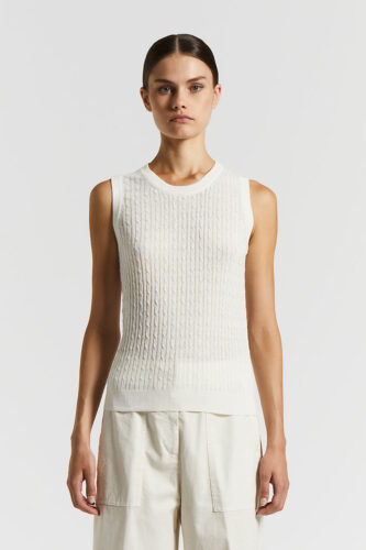 Peserico - Linen and cotton crepe top - Cloud white