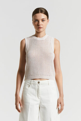 Peserico - Viscose webbing top - Quartz sand
