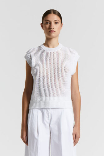 Peserico - Wet-effect viscose ribbon waistcoat - Pure White