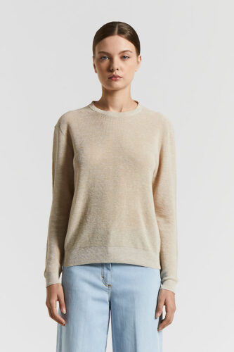 Peserico - Linen cotton crepe melange sweater - Ivory