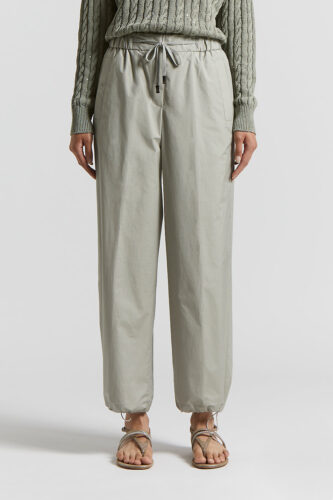 Peserico - Technical cotton  jogger trousers - Eucalyptus