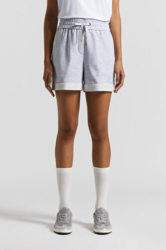 Peserico - Two-tone micro fleece shorts - Lunar gray