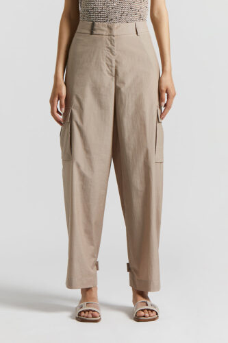 Peserico - Cotton poplin blend cargo trousers - Cappucino