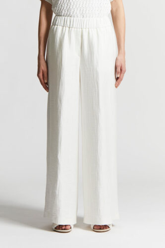 Peserico - Trousers in crushed technical linen gabardine - Cloud white