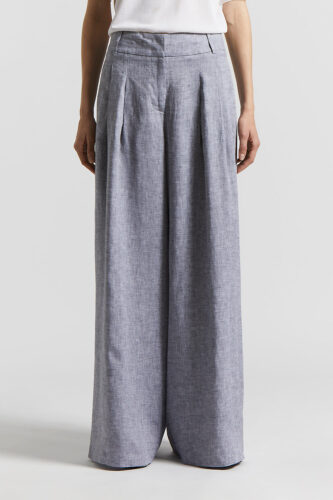 Peserico - Trousers in light and cool pure linen - Blue