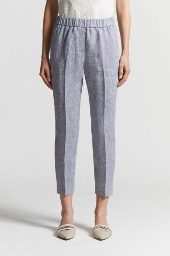 Peserico - Trousers in light and fresh pure linen canvas - Blue