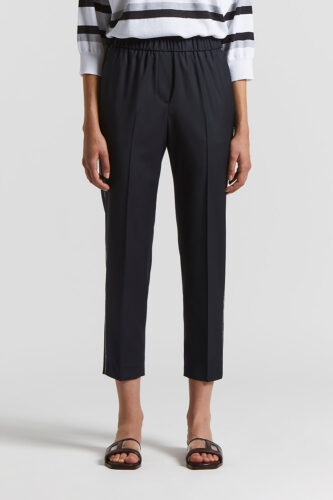 Peserico - Loro Piana wool elasticated  trousers - Space blue