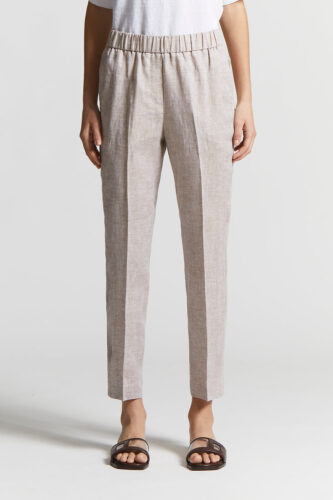 Peserico - Trousers in light and cool pure linen canvas - Cappucino