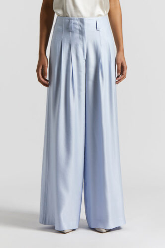 Peserico - Trousers in light and cool pure linen fabric - Atmosphere blue