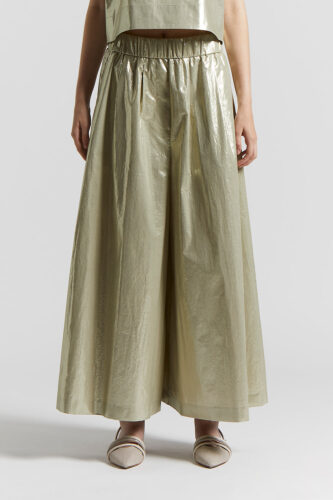 Peserico - Laminated cotton poplin trousers - Eucalyptus