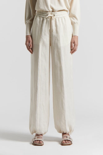 Peserico - Light and fresh pure linen trousers - Quartz sand