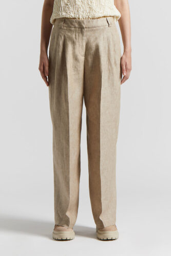 Peserico - Delavè effect linen trousers - Cappucino