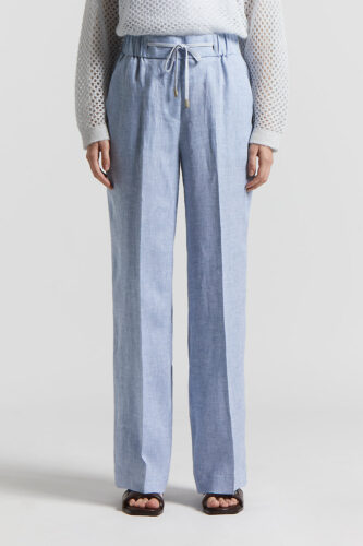 Peserico - Trousers in light and cool pure linen - Sunrise blue