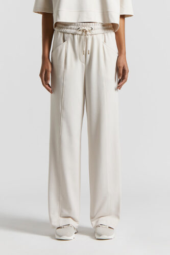 Peserico - Technical cotton double jersey trousers - Alabaster