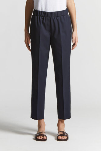 Peserico - Soft trousers in technical stretch viscose canvas - Blue