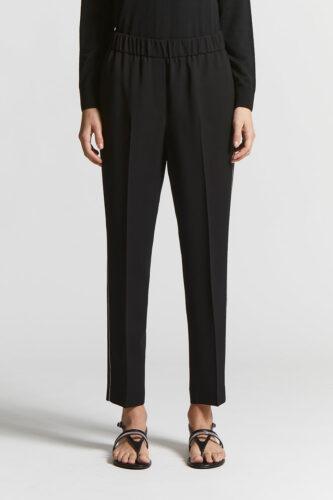 Peserico - Stretch viscose cady trousers - Black