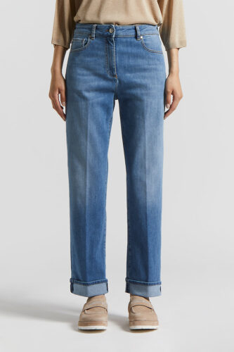 Peserico - 5-pocket jeans in comfort cotton - Space blue