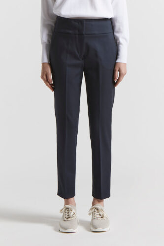 Peserico - Compact cotton viscose trousers - Space blue