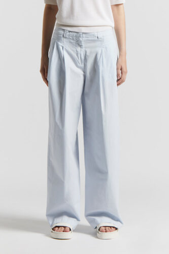Peserico - Stretch slub cotton trousers - Atmosphere blue