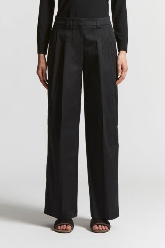 Peserico - Trousers in lightweight stretch cotton gabardine - Black