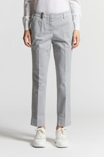 Peserico - Trousers in light stretch cotton gabardine - Lunar gray
