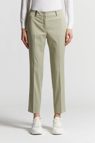Peserico - Brushed cotton gabardine trousers - Eucalyptus